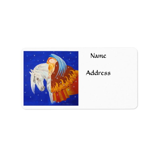 Pferd und Engel Adressaufkleber (Vorne)