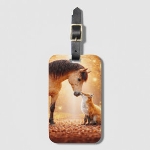 Pferd und Fuchs Whimsical und süße Fantasy Gepäckanhänger