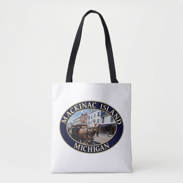 Pferd und Heirat in der Innenstadt von Mackinac Tasche (Vorderseite)