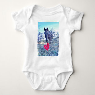 Pferd und Herz Baby Strampler