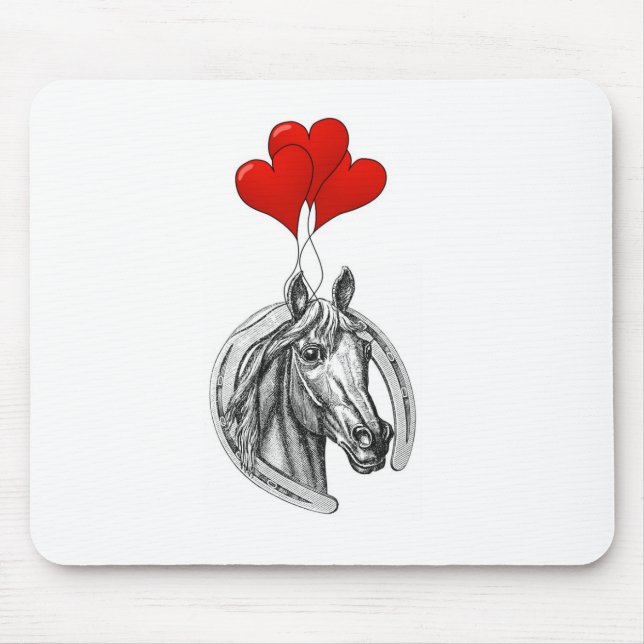 Pferd und Herz Mousepad (Vorne)