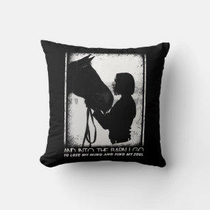 Pferd und in die Scheune gehe ich zu verlieren mei Kissen