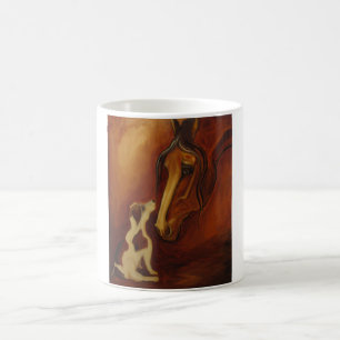 Pferd und Jack Russell Kaffeetasse