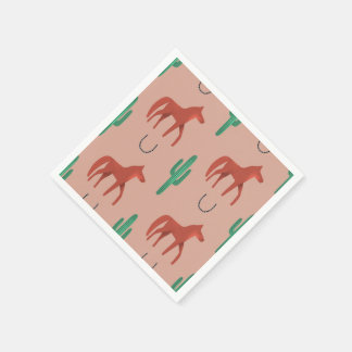 Pferd und Kakteen Serviette