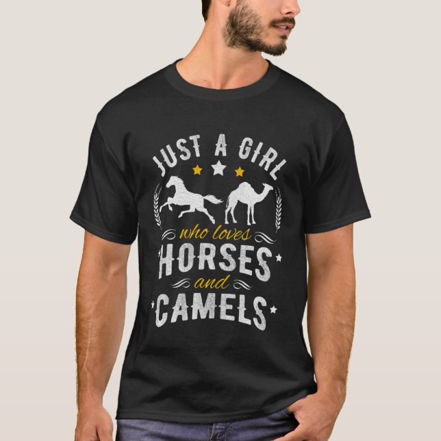 Pferd Und Kamel   Nur Ein Mädchen T-Shirt (Vorderseite)