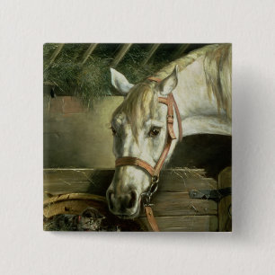Pferd und Kätzchen, 1890 Button