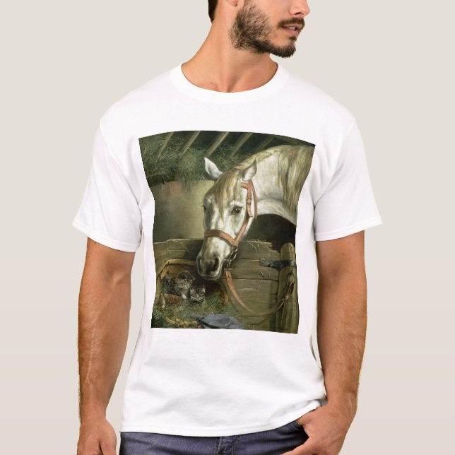 Pferd und Kätzchen, 1890 T-Shirt (Vorderseite)