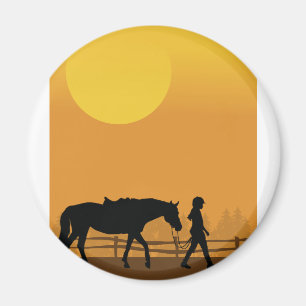 Pferd und Kind Magnet