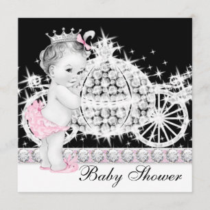 Pferd und Kutsche - Rosa Prinzessin Baby Shower Einladung