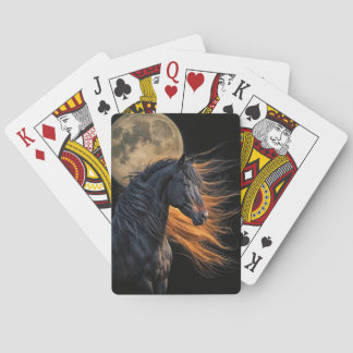 Pferd und Mond, der die Mähne anweht Spielkarten