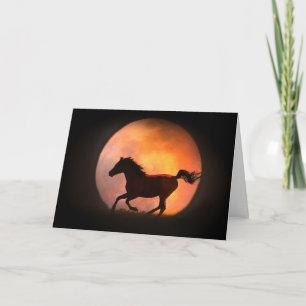 Pferd und Mond Geburtstagsgruß Karte
