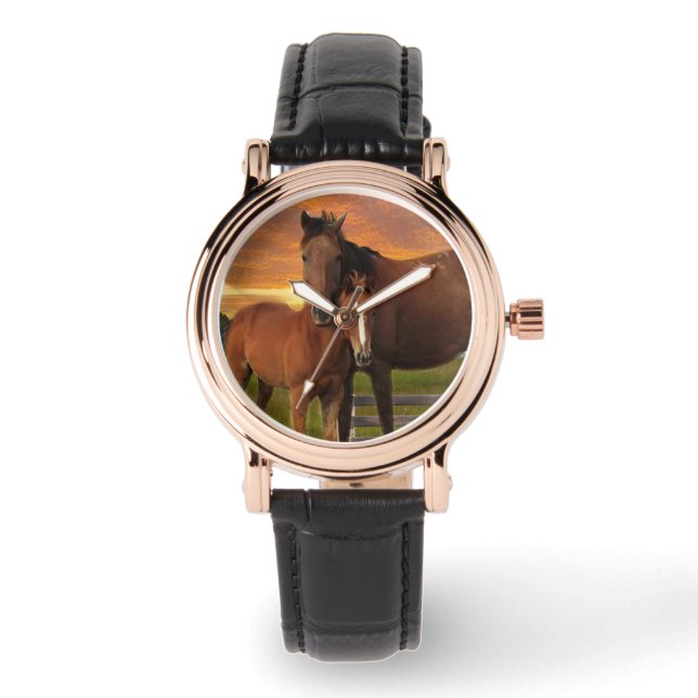Pferd und Pony Armbanduhr (Vorderseite)