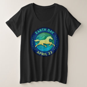 Pferd und Pony Lovers Earth Day Geschenk Große Größe T-Shirt
