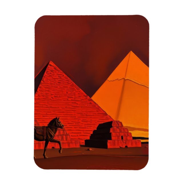 Pferd und Pyramide Magnet (Vertikal)
