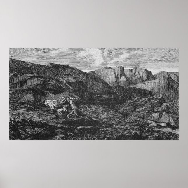 Pferd und Reiter Poster (Vorne)