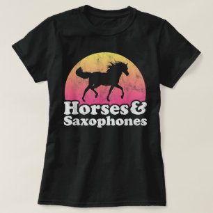 Pferd und Saxophon Frauen oder Mädchen Pferde T-Shirt