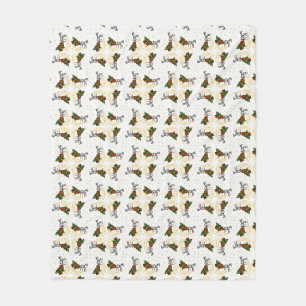 Pferd und Schlitten mit goldenen Sternen und Kreis Fleecedecke