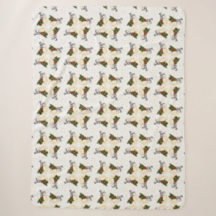 Pferd und Schlitten mit goldenen Sternen und Kreis Sherpadecke