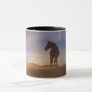 Pferd und Sonnenaufgang Kaffeecup Tasse