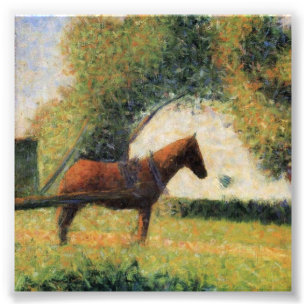 Pferd und Wagen durch Georges Seurat Fotodruck