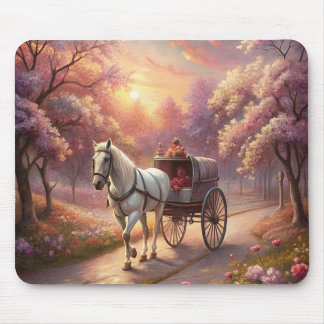 Pferd und Warenkorb Mousepad (Vorne)