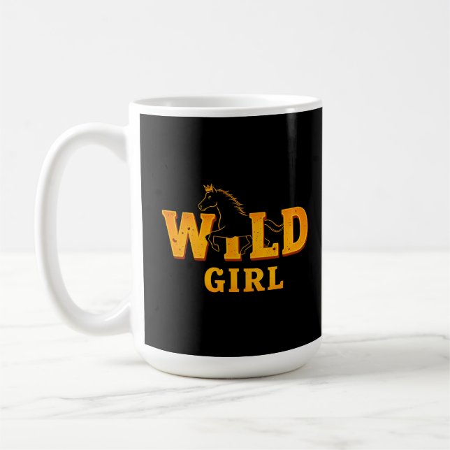 Pferd und "Wild Girl"-Zeichen Kaffeetasse (Links)