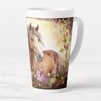 Pferd und Wildblumen Milchtasse