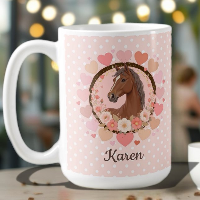 Pferd Valentinstag Kaffeetasse (Celebrate in style with this charming birthday invitation featuring a beautiful horse design. 
)