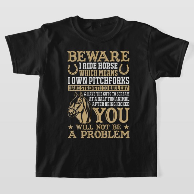Pferd Vorsicht bei I-Reitpferden Gewitterpferd Lov T-Shirt (Ablage )