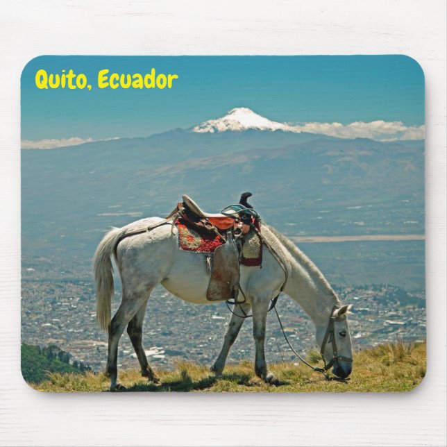 Pferd & Vulkan, Quito, Ecuador Mousepad (Vorne)