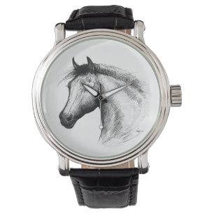 Pferd: Weiß Armbanduhr
