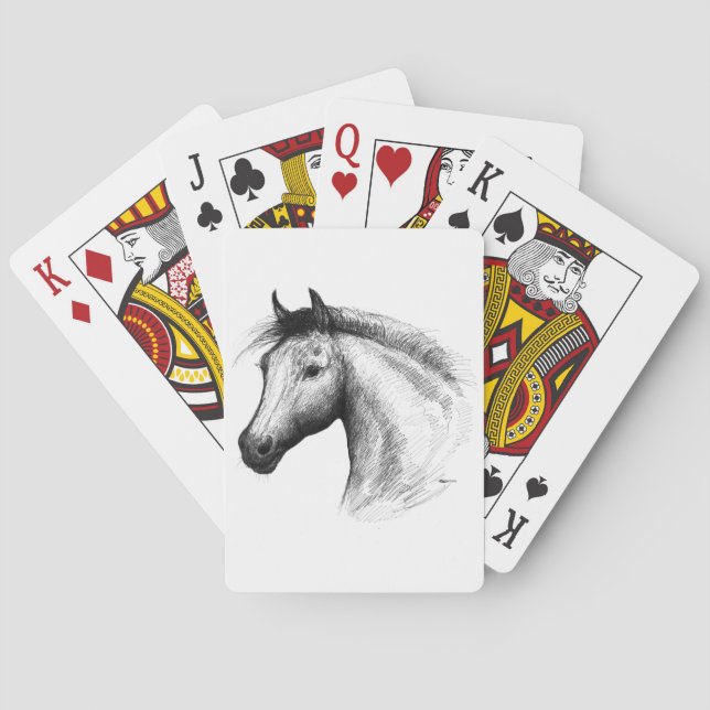 Pferd: Weiß Spielkarten (Rückseite)