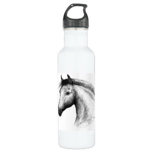 Pferd: Weiß Trinkflasche