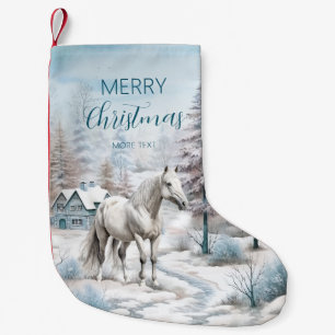 Pferd Winter Szene Schneewald Weihnachten Kleiner Weihnachtsstrumpf