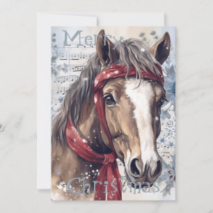 Pferd Winter Weihnachten Wasserfarbe