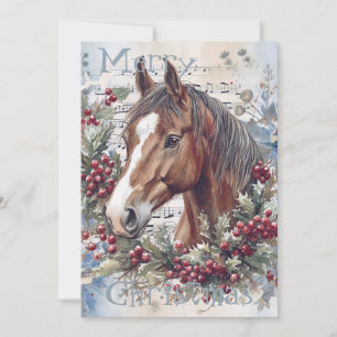 Pferd Winter Weihnachten Wasserfarbe