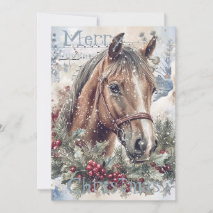 Pferd Winter Weihnachten Wasserfarbe