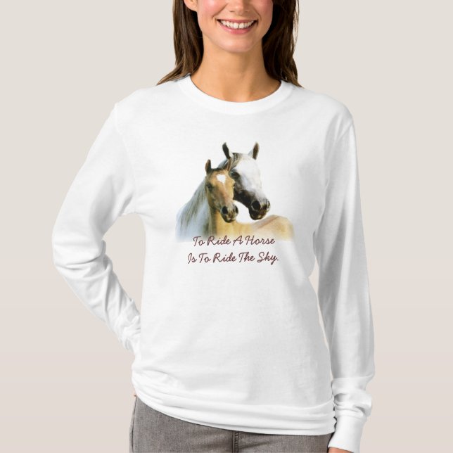 PferdBudies Damen-langer Hülsen-T - Shirt (Vorderseite)