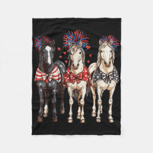 Pferde 4. Juli Patriotisches Pferd Amerikanische F Fleecedecke