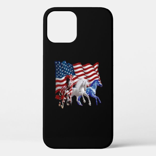 Pferde Amerikanisches Flaggenpferd Case-Mate iPhone Hülle (Rückseite)