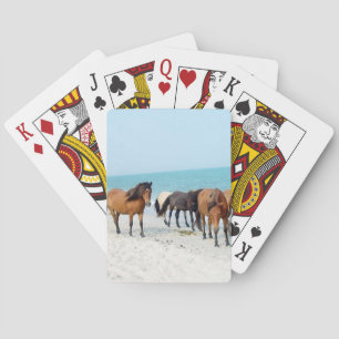 Pferde an der Nationalküste Assateague Spielkarten
