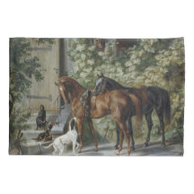 Pferde an der Porch (von Albrecht Adam)