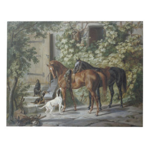 Pferde an der Porch (von Albrecht Adam) Notizblock