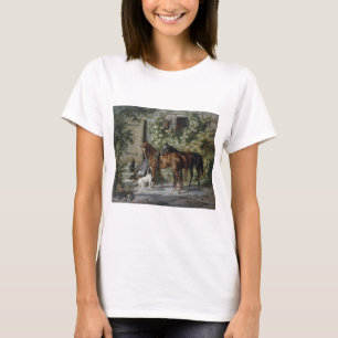 Pferde an der Porch (von Albrecht Adam) T-Shirt