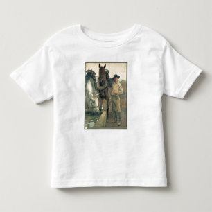 Pferde an der Wasser-Abflussrinne, 1884 (Öl auf Kleinkind T-shirt