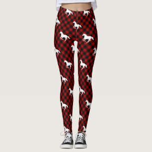 Pferde auf Buffalo Kariert Leggings