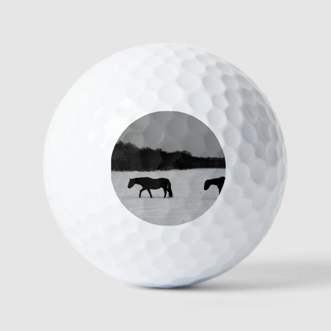 Pferde auf der Schneeva gbcna Golfball (Vorderseite)