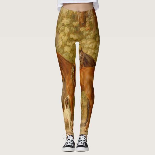 Pferde auf der Veranda von Albrecht Adam Leggings (Vorderseite)