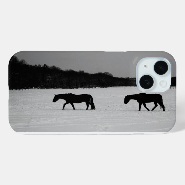 Pferde auf Snow-ipha Case-Mate iPhone Hülle (Rückseite (Horizontal))