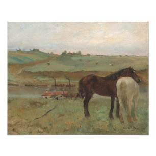 Pferde auf Wiese, Ölgemälde, Edgar Degas Fotodruck